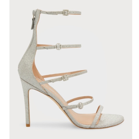 NIB $625 Stuart Weitzman Nudist Crystal-Buckle Caged Sandals in size 37.5! - Picture 6 of 6
